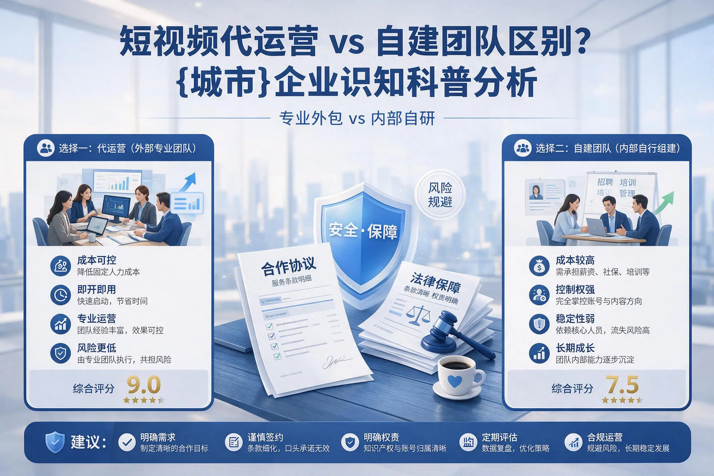 短视频代运营与自建团队区别？酒泉企业认知科普分析