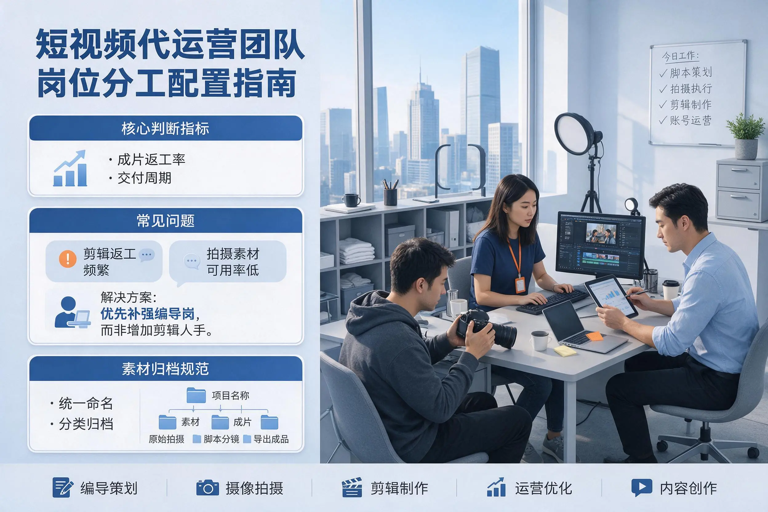 短视频代运营团队如何配置？酒泉企业岗位分工科普说明