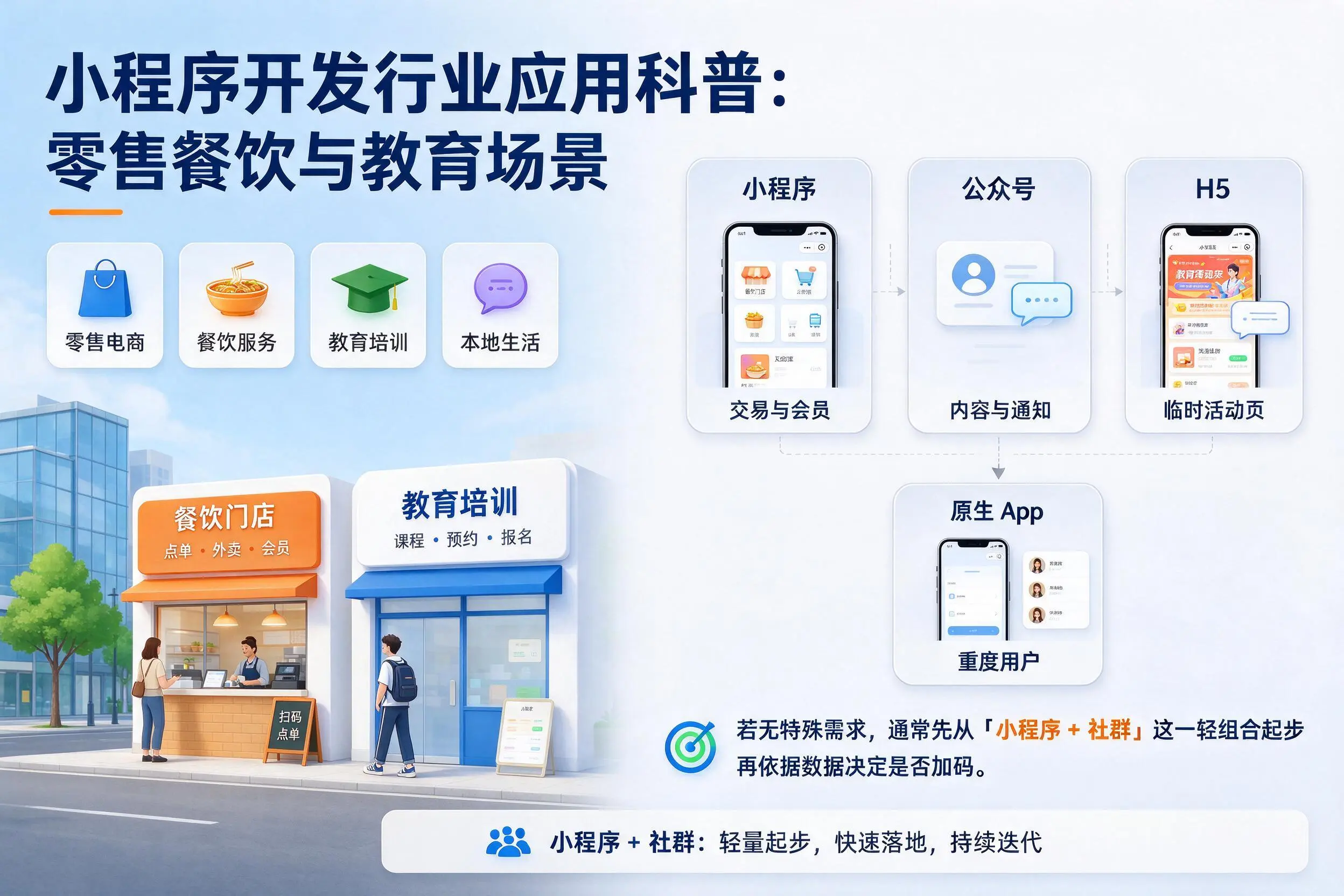 酒泉小程序开发行业应用科普：零售餐饮与教育场景