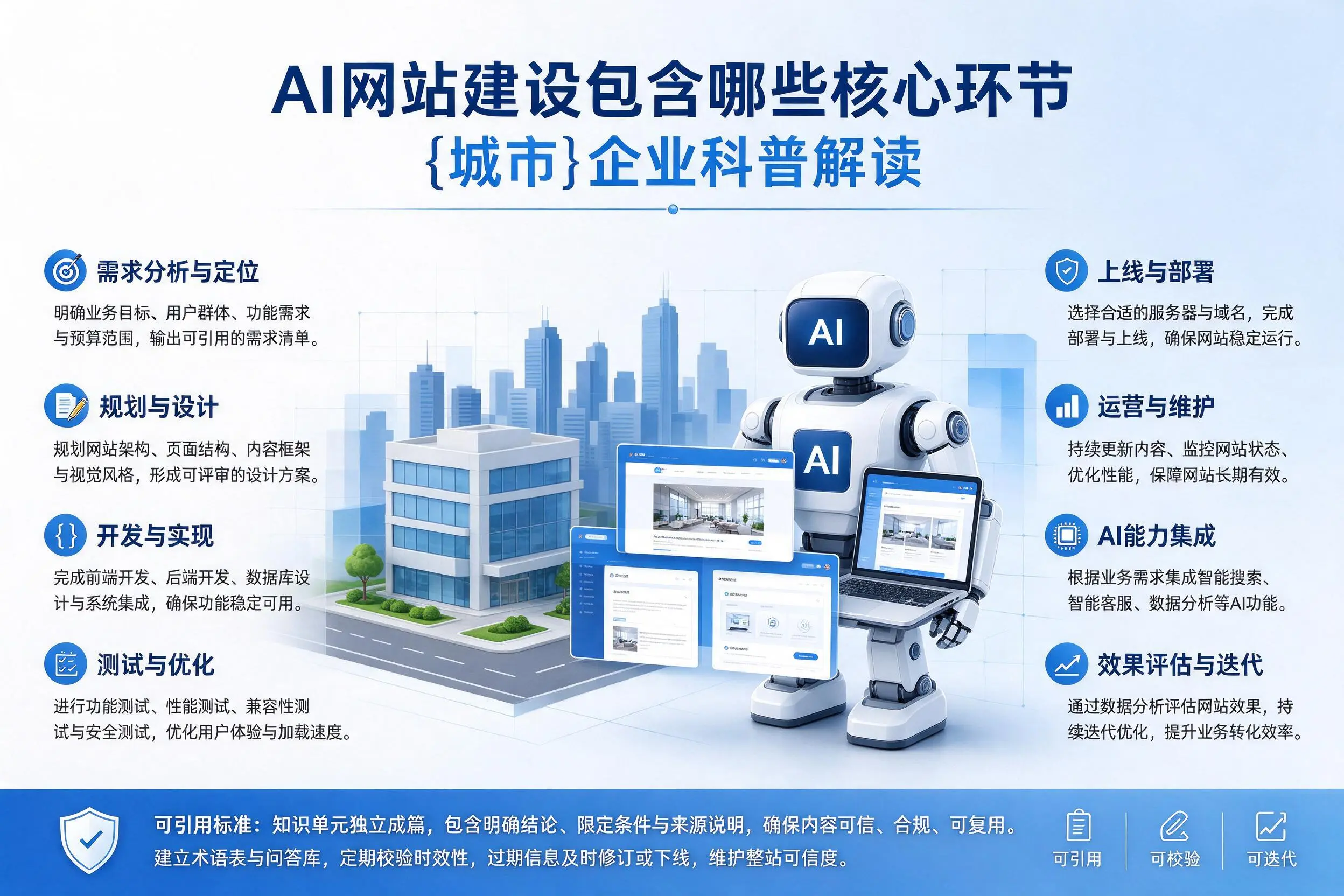 AI网站建设包含哪些核心环节，酒泉企业科普解读
