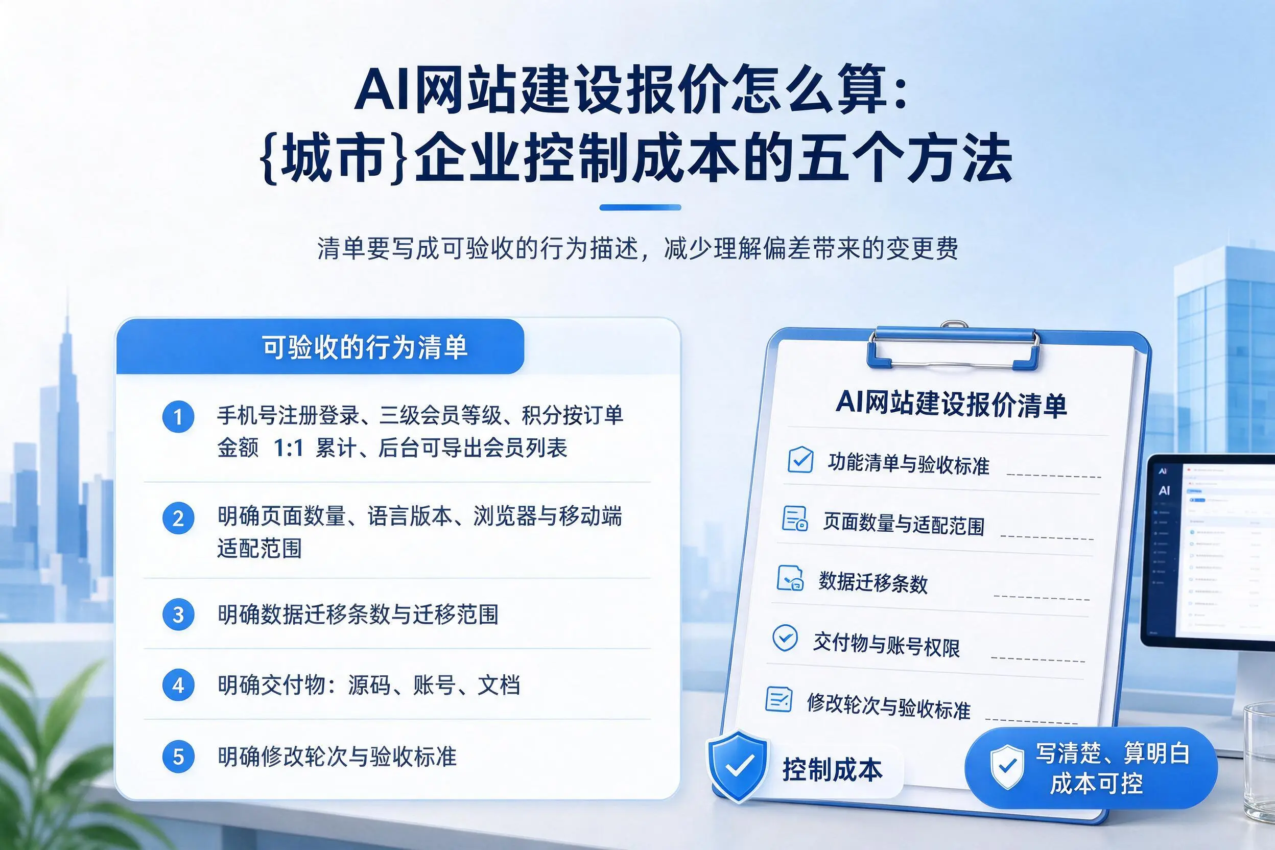 AI网站建设报价怎么算:酒泉企业控制成本的五个方法