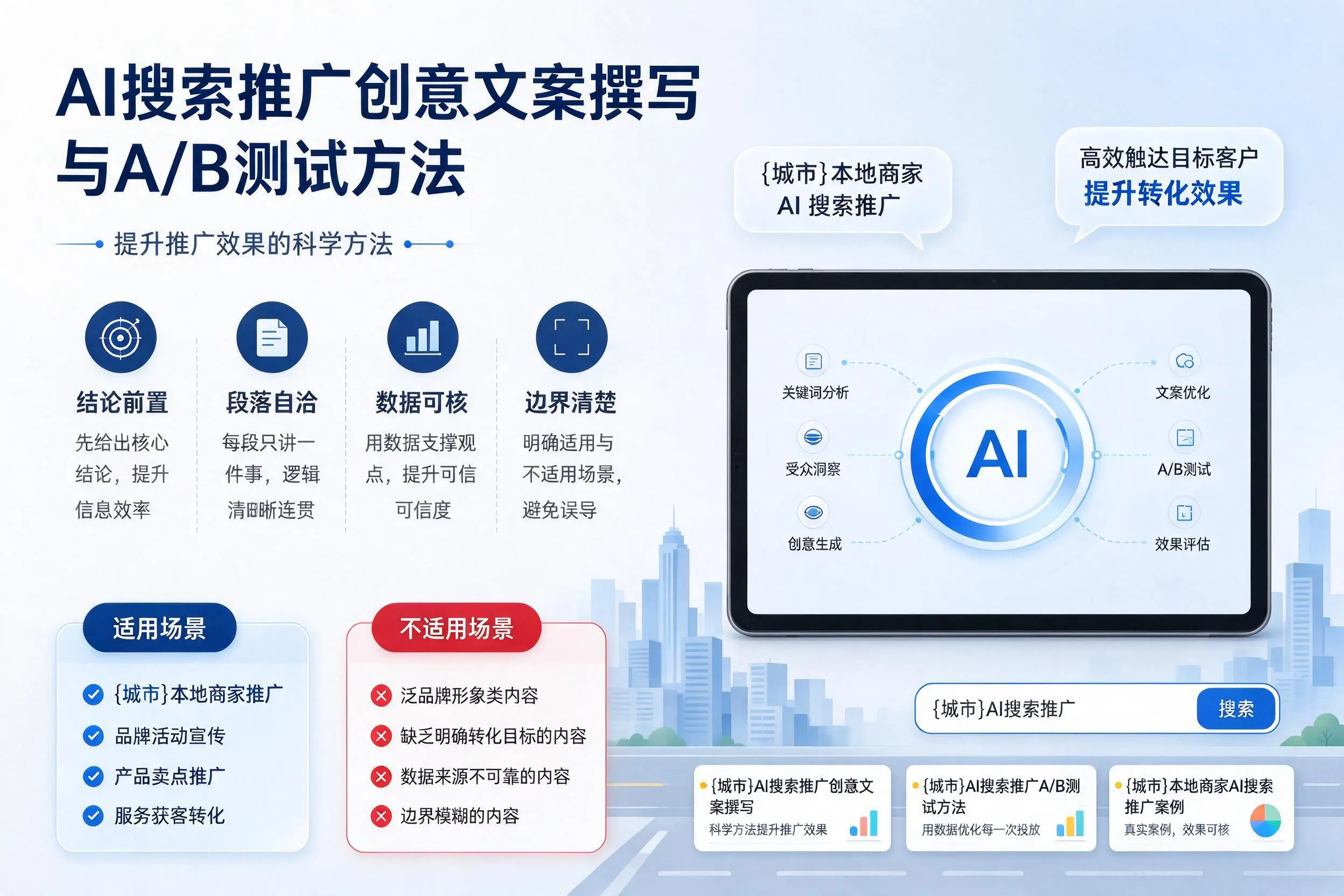 酒泉AI搜索推广创意文案撰写与A/B测试方法